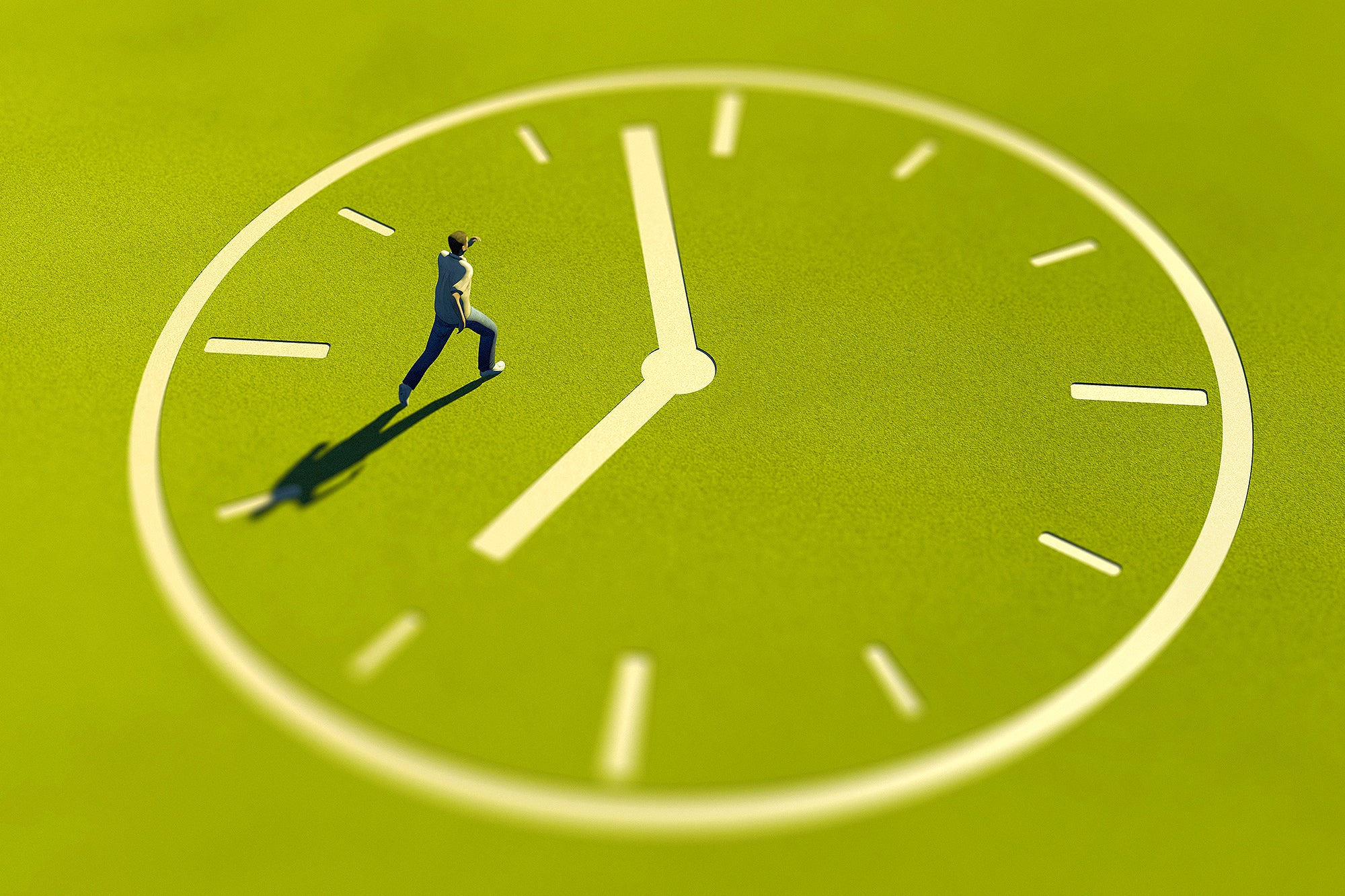 Clock shaped Path with running man
